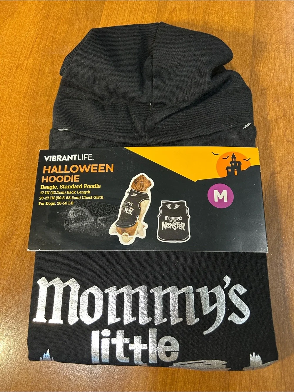 Vibrantlife Halloween Hoodie - Black with Metallic Silver Text